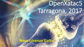 OpenXatac5
Tarragona, 2017
https://elearningindustry.com/wp-content/uploads/2016/12/artificial-intelligence-will-shape-elearning.jpeg
Neus Lorenzo Galés
 