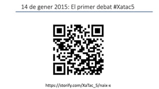 14 de gener 2015: El primer debat #Xatac5
https://storify.com/XaTac_5/naix-x
 