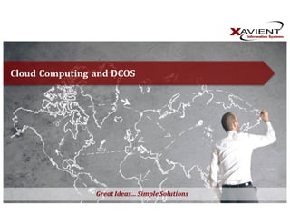 ©	2016	Xavient	Information	Systems
Cloud	Computing	and	DCOS
 