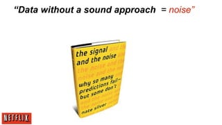 “Data without a sound approach = noise”

 