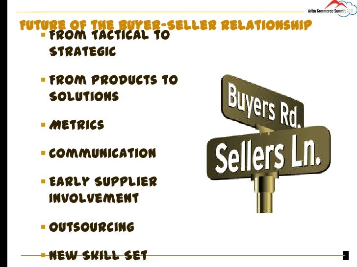 buyer and seller relationship in the Successful companies recognize the need to build bridges between their organization and their vendors by establishing strong buyer/seller relationships. buyer and seller relationship in the Successful companies recognize the need to build bridges between their organization and their vendors by establishing strong buyer/seller relationships.