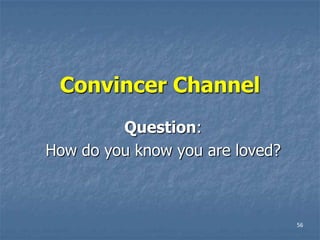 Convincer Channel
         Question:
How do you know you are loved?



                                 56
 
