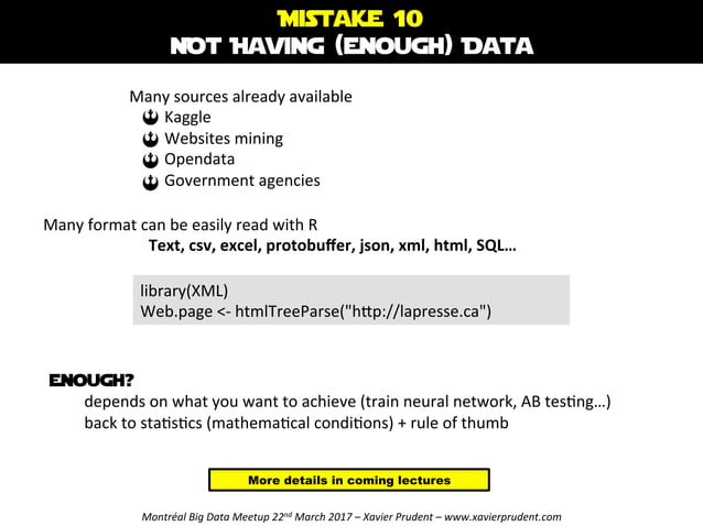 10 Mistakes to avoid in data science | PPT