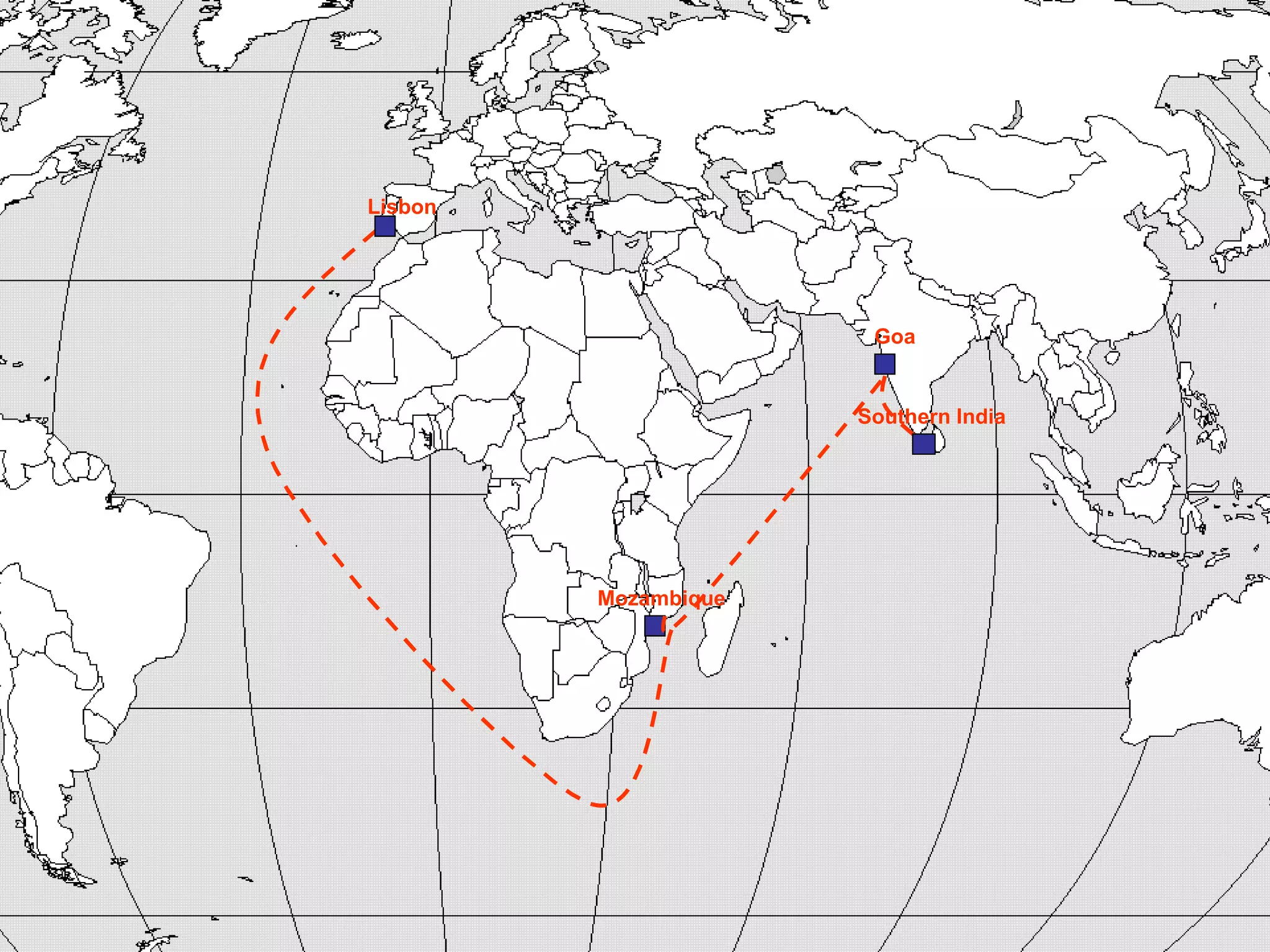 Lisbon Mozambique Goa Southern India 