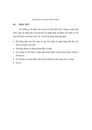 Xây dựng và áp dụng mô hình ngôi nhà chất lượng vào ngành thương mại điện  tử về quy trình kiểm duyệt nội dung sản phẩm  PDF
