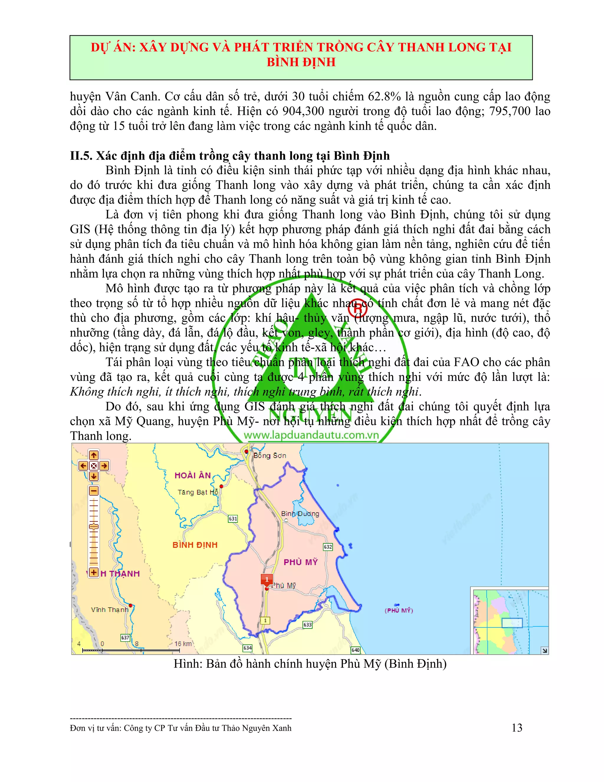 Dự án xây dựng và phát triển cây thanh long tỉnh Bình Định 0903034381 | PDF