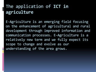 ICT in agriculture | PPTX