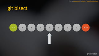 git bisect
v1.7 ? ? ? ? ? ? ? HEAD
Photo by unbekannt270 // cc by 2.0 // https://flic.kr/p/oHReqm
@colinodell
 
