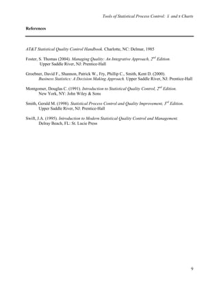X Bar And S Charts Mini Tutorial