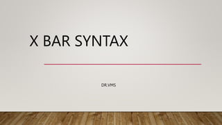 X BAR SYNTAX
DR.VMS
 