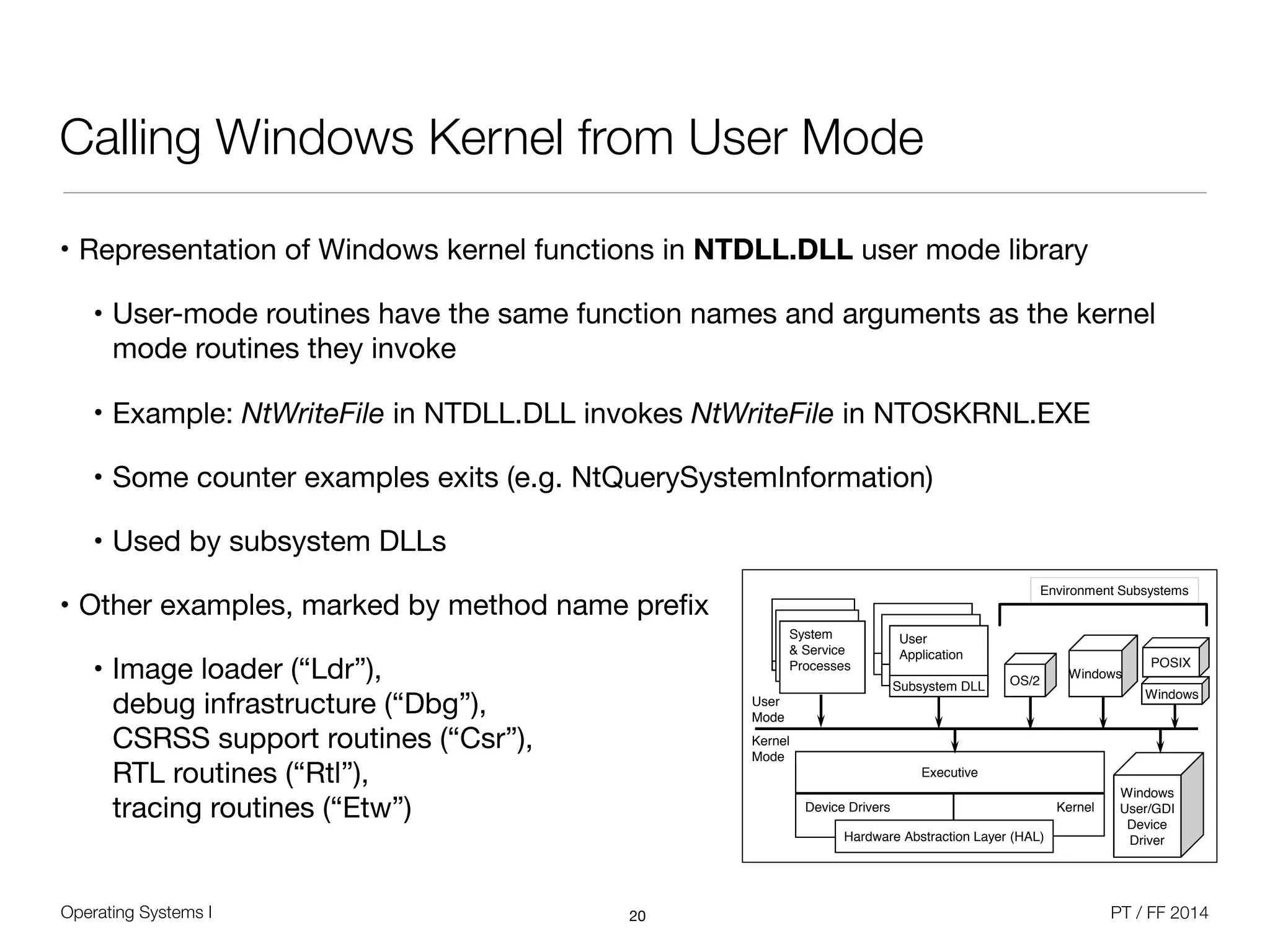 Operating Systems 1 (4/12) - Architectures (Windows) | PDF