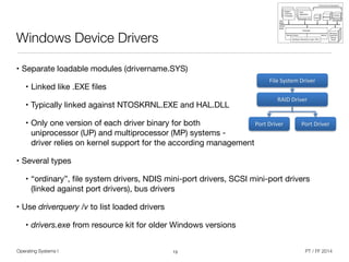 Operating Systems 1 (4/12) - Architectures (Windows) | PDF