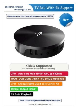 XBMC AMlogic s802 quad Core Android TV Box With 4k Support