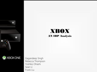 XBOX
AN IBP Analysis
Gagandeep Singh
Rebecca Thompson
Yoshiko Ohashi
Sean Li
Frank Liu
 