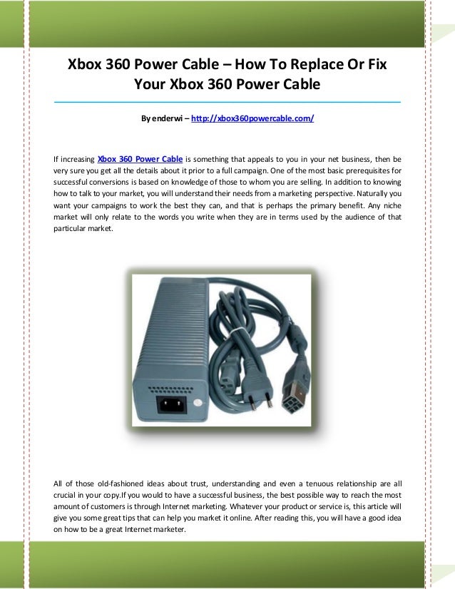 Xbox 360 power cable