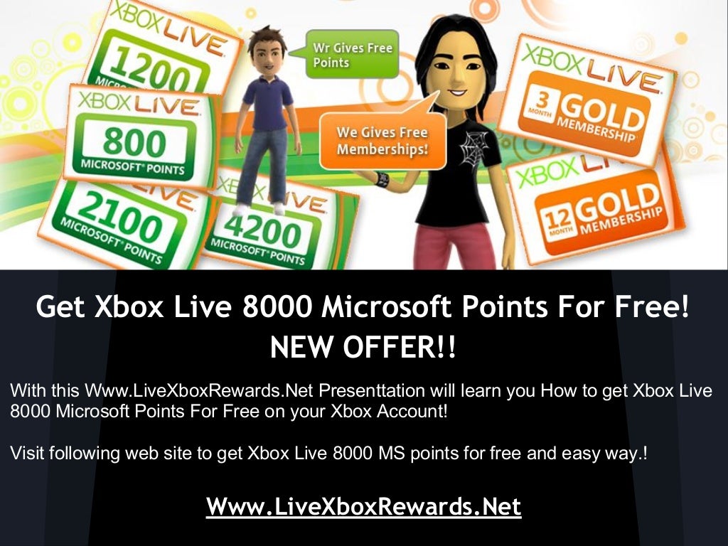 How to Get Free Xbox Live 8000 Microsoft Points Redeem Code!!