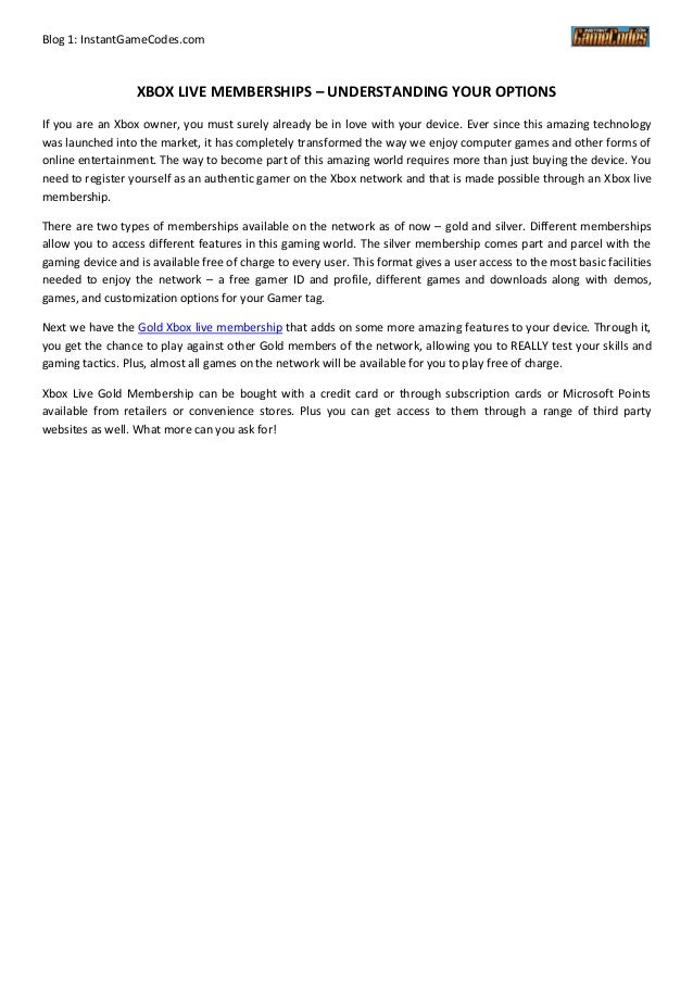 xbox live membership options