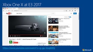 Xbox One X at E3 2017
https://www.youtube.com/watch?v=g-gp-Voq6MQ
 