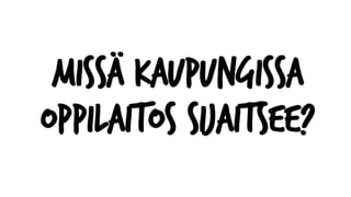 Missä kaupungissa
oppilaitos sijaitsee?
 