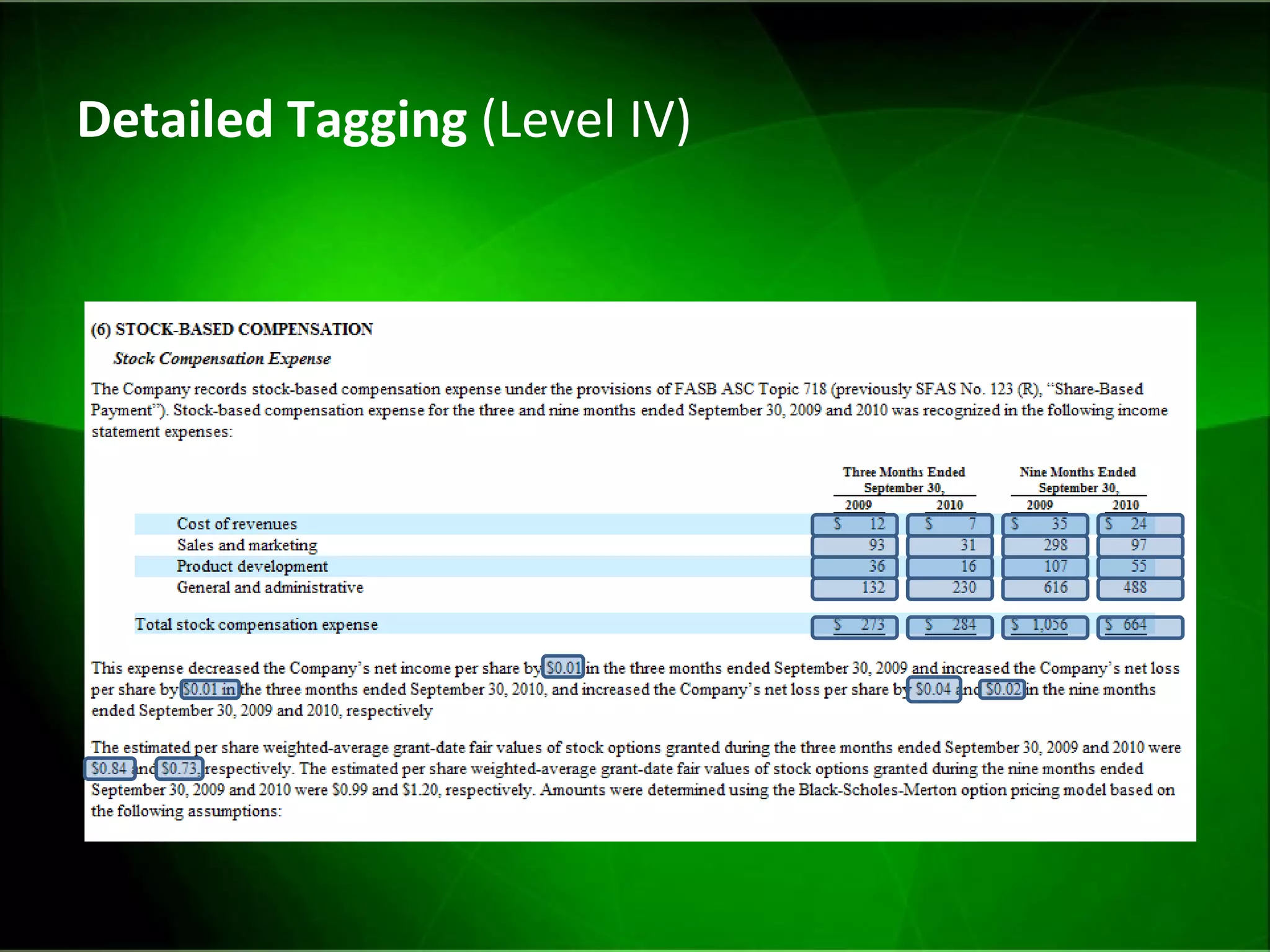 Detailed Tagging  (Level IV) 