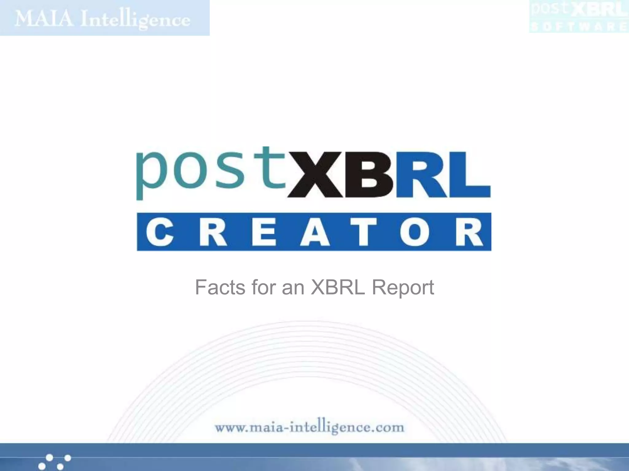 Facts for an XBRL Report