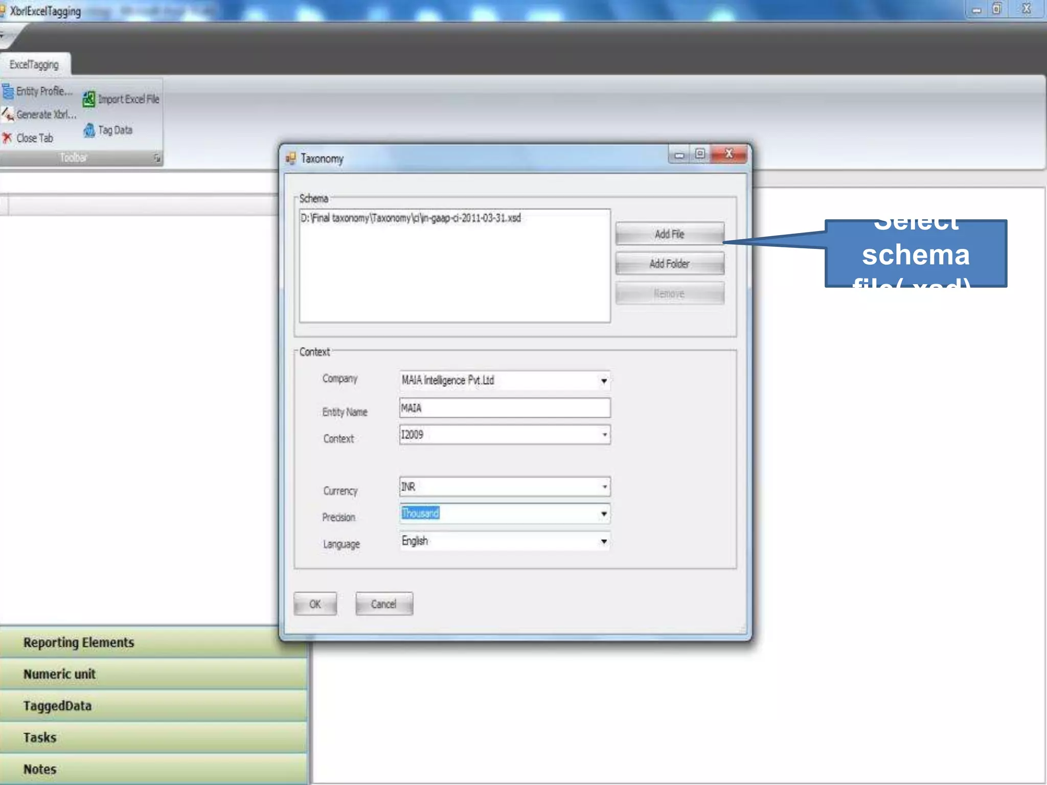 Select schema file(.xsd). 