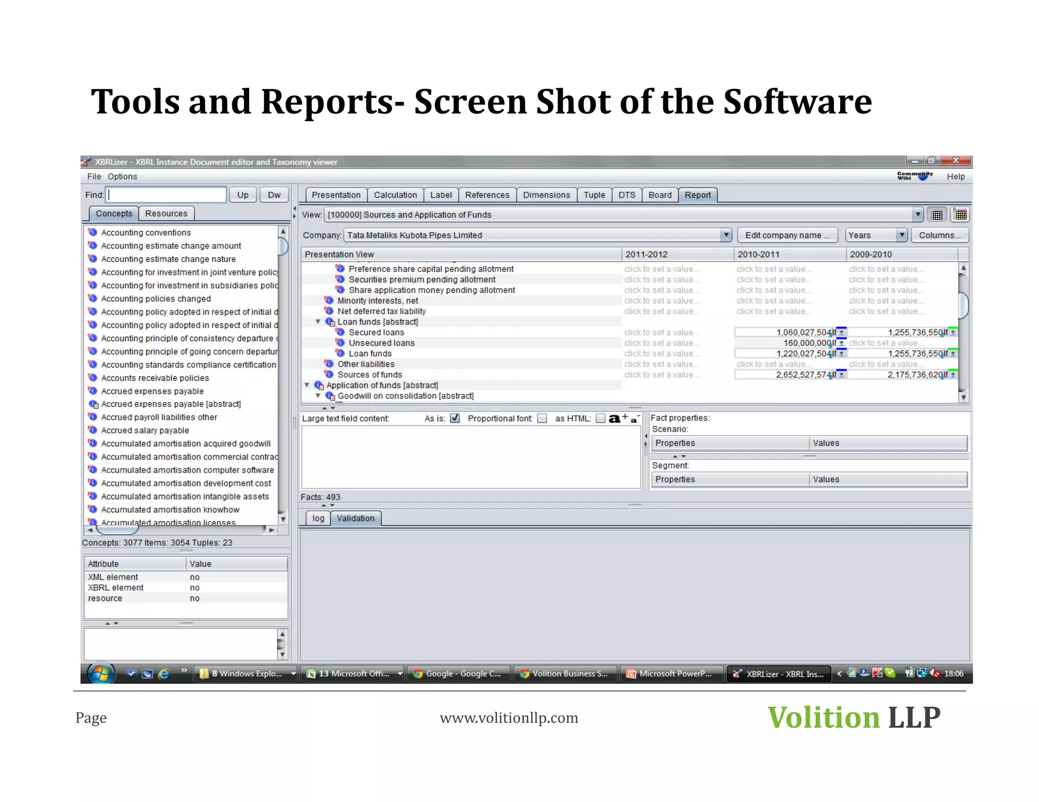 Tools and Reports- Screen Shot of the Software




Page                 www.volitionllp.com   Volition LLP
 