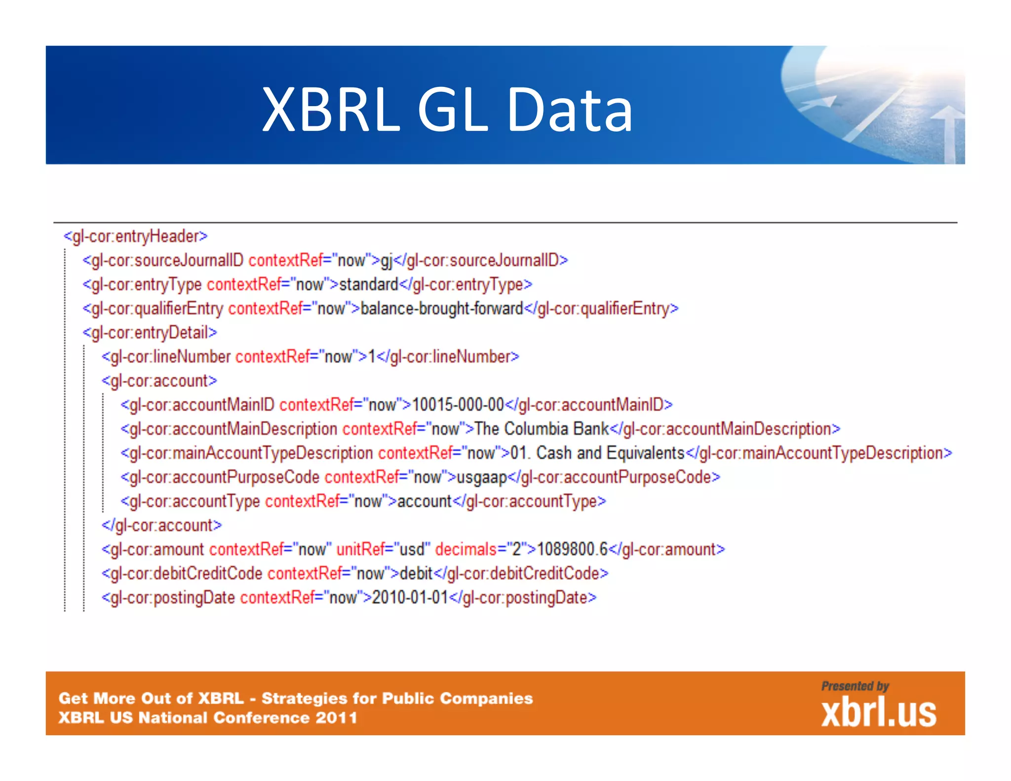 XBRL	
  GL	
  Data	
  
 