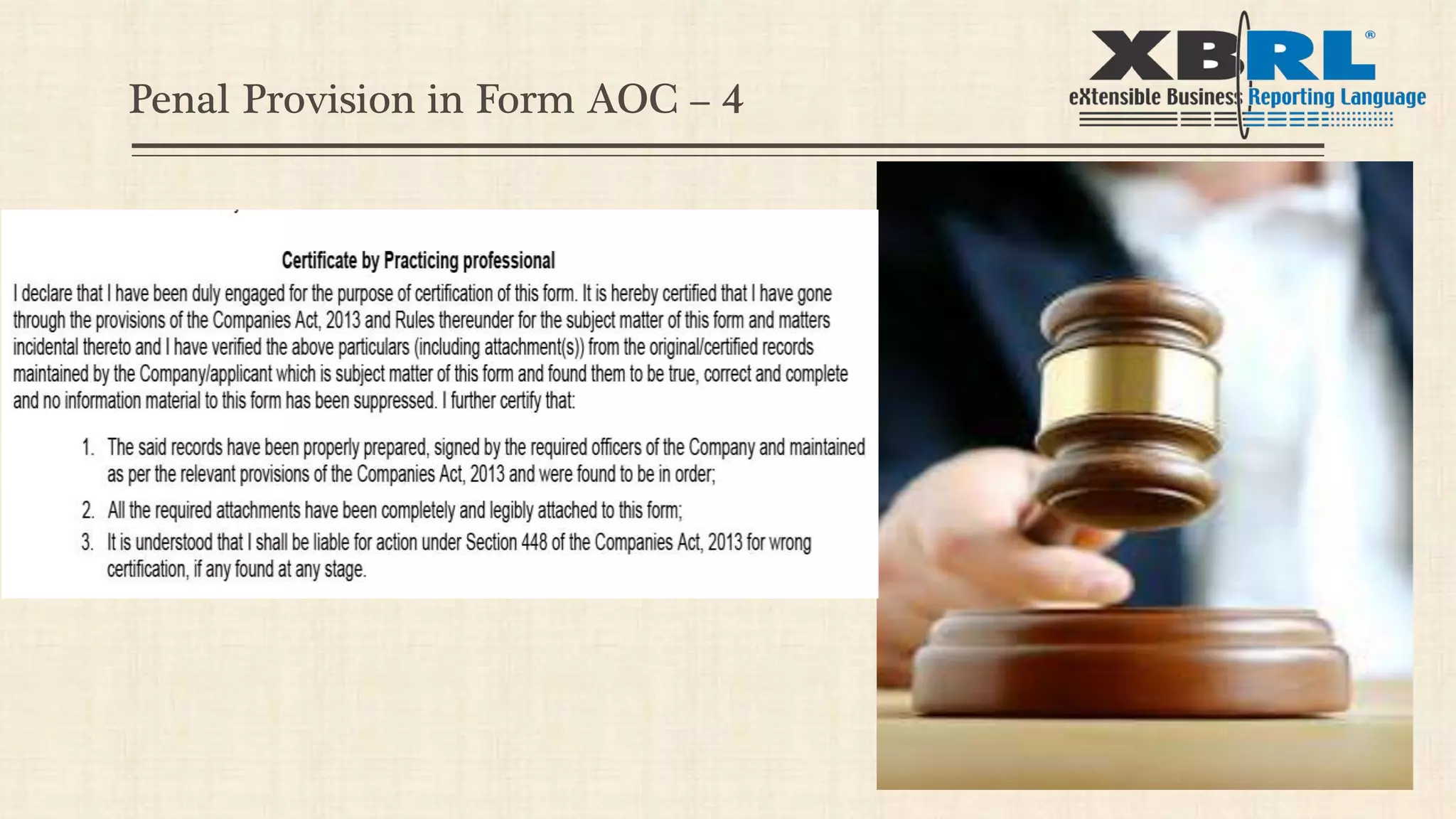 Penal Provision in Form AOC – 4
 