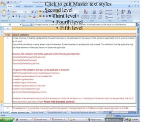 Click to edit Master text styles
Second level
 ● Third level

   ● Fourth level

     ● Fifth level
 