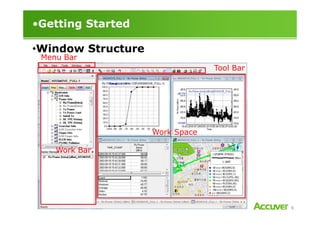 •Getting Started
•Window Structure
Menu Bar
Tool Bar
6
Work Bar
Work Space
 