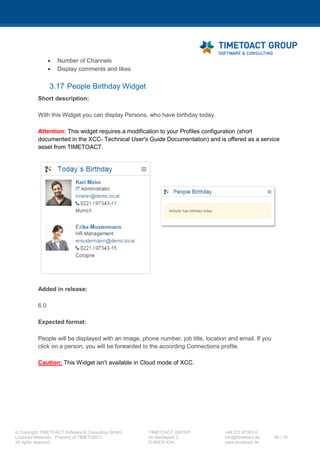 XCC Technical User’s Guide
XCC_R_10.0.0
46 / 79
5 Select a JDBC provider: If you already have a “MSSQL JDBC Provider” use this one, otherwise create
one. Click „Next”
6 Enter host name, driver type and port for your MSSQL server and your XCC database and click
„Next“.
7 Select the previously created JAAS alias in the field „Component-managed authentication alias” and
click „Next“.
8 Click „Finish” on the summary screen.
9 Save your changes directly to the master configuration and synchronize the nodes. Afterwards
 