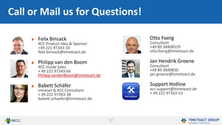17
Users get to watch an embedded video,
which teaches them guidelines in case of fire
After that it is nessecary to take a test
The test results are displayed in a table
In case of failure, users can retake the test
Example: Fire Safety Regulations
 