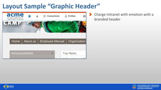 Layout Sample “Graphic Header”
Charge Intranet with emotion with a
branded header
 