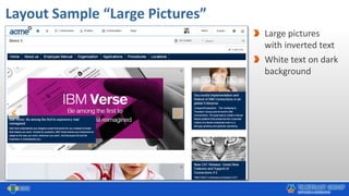 Layout Sample “Large Pictures”
Large pictures
with inverted text
White text on dark
background
 