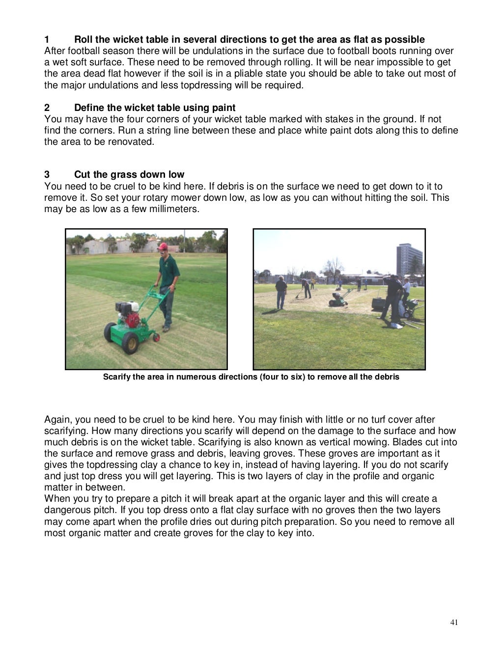 Basic guide to turf cricket pitch preparation