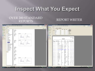 Inspect What You ExpectOver 200 Standard ReportsReport Writer