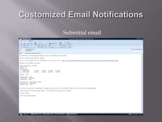 Customized Email NotificationsSubmittal email