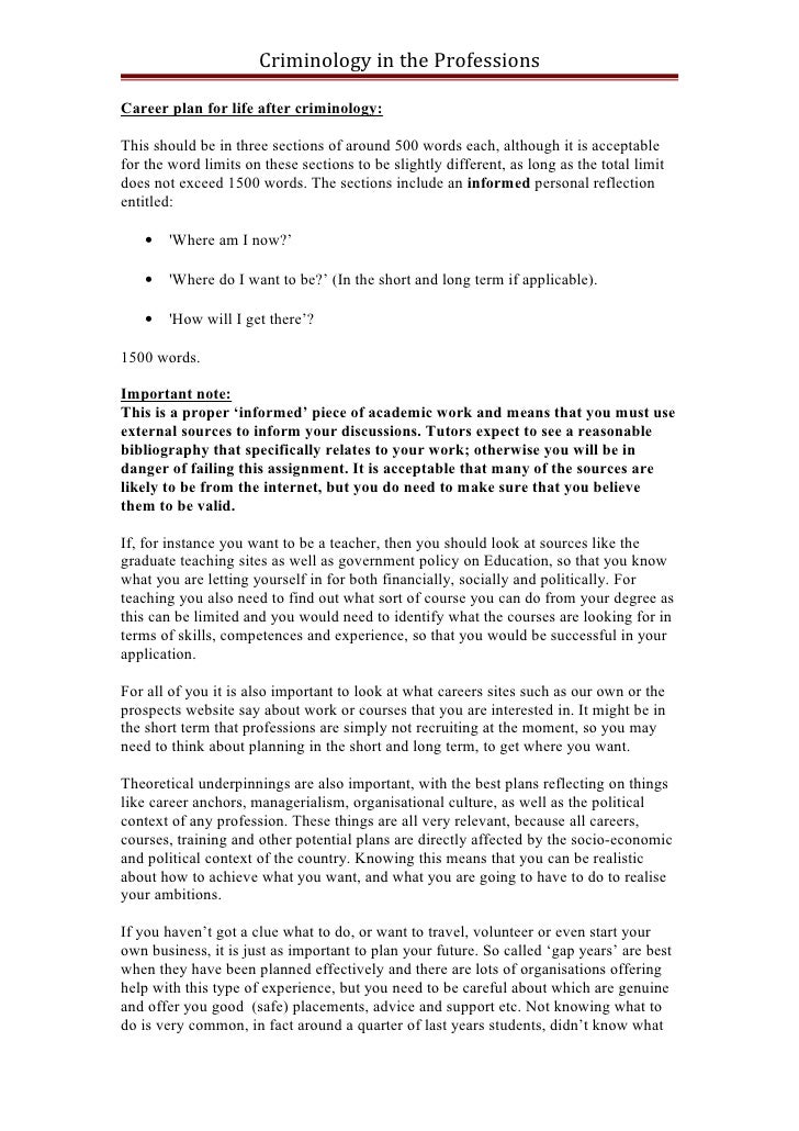 Career plan essay
