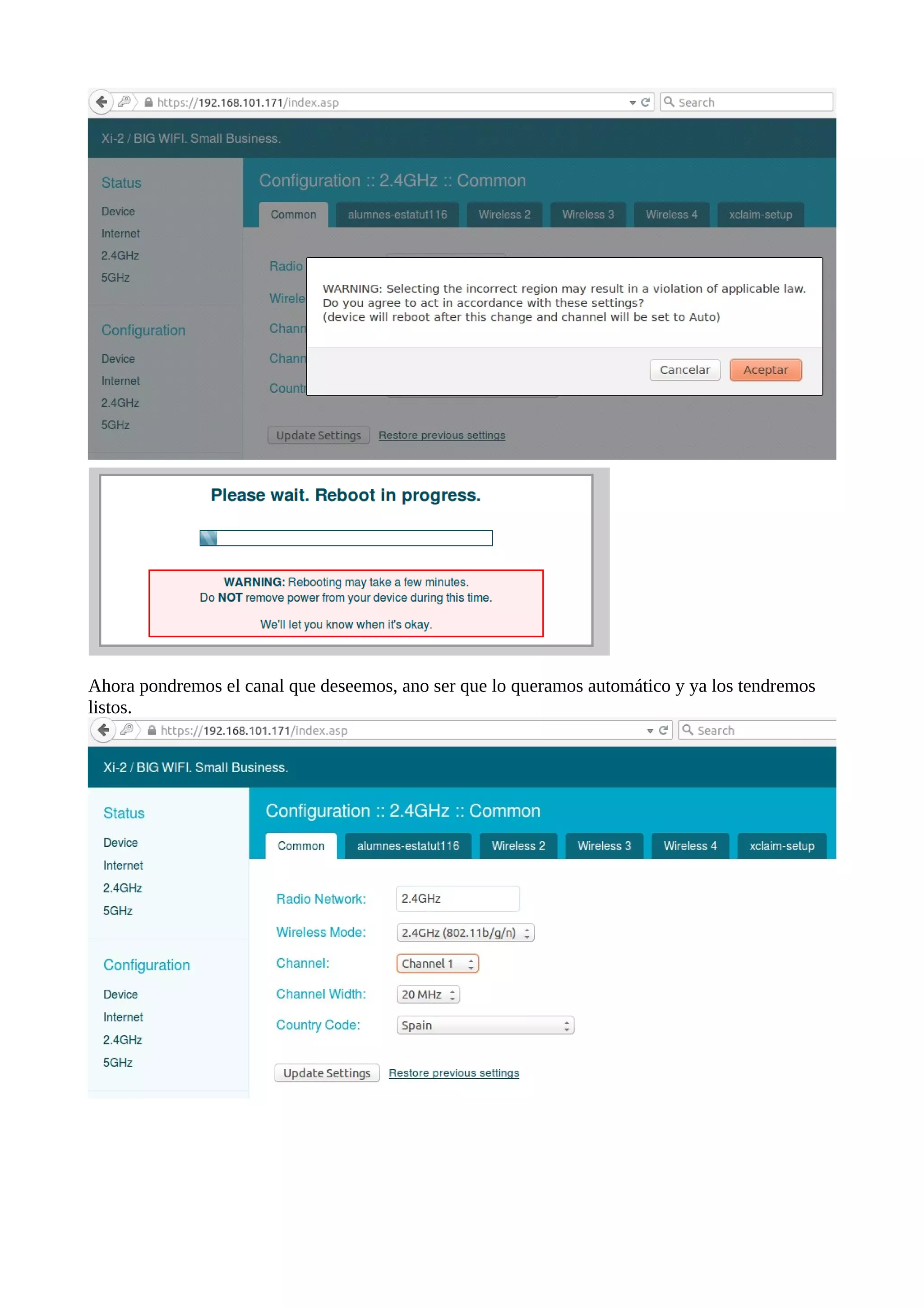 Ahora pondremos el canal que deseemos, ano ser que lo queramos automático y ya los tendremos
listos.
 