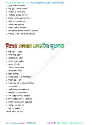 Want more Updates  http://facebook.com/tanbir.ebooks
facebook /gmail/skype: - http://tanbircox.blogspot.com
 ঳ুভািা বাযত ভ঴া঳াগয
 আফু ভু঳া ঩ায঳া উ঩঳াগয
 ঱াখাররন ওখিক ঳াগয
 ঩ূফয রতভুয বাযত ভ঴া঳াগয
 শ্রীরংকা, ভারী঩ বাযত ঳঴া঳াগয
 কু রযর প্র঱ান্ত ভ঴া঳াগয
 ঳াইপ্রা঳ বূ-ভধে঳াগয
 ভরয঳া঳ বাযত ভ঴া঳াগয
 ত঳ি ত঴ররনা দরিণ আিরারিকা ভ঴া঳াগয
 পকরোন্ড দরিণ আিরারিকা ভ঴া঳াগয
 র঱ল্প রফপ্লফ ইংরোন্ড
 কাগজ র঱ল্প চীরন
 অথযনীরতয চচযা চীরন
 কয়রায ফেফ঴ায চীরন
 তযরন঳াাঁ ইতারী
 রররকি তখরা ইংরোন্ড
 পু িফর তখরা চীরন
 রযিা জা঩ারন
 তরা঴ায ফেফ঴ায এর঱য়ায ভাইনয
 ইরত঴া঳ চচযা গ্রী঳
 ঳ভাজতরন্ত্রয চচযা ত঳ারবরয়ত ইউরনয়ন
 গণতন্ত্র গ্রীর঳
 আধুরনক করোণ যাষ্ট্র ইংরোরন্ড
 তযরগাড়ীয প্রচরন ইংরোরন্ড
 ডাক রিরকরিয প্রচরন ইংরোরন্ড
 রররখত আইরনয প্রচরন ফোরফররন
 জাতীয় ঩তাকায প্রচরন তডনভারকয
 কাফারড তখরা জা঩ারন
 কৃ রল ত঳চ রভ঱য
 কৃ রল এর঱য়া ভাইনয
 