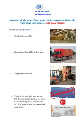 Xác minh tổng trọng lượng Container hàng xuất theo SOLAS | PDF
