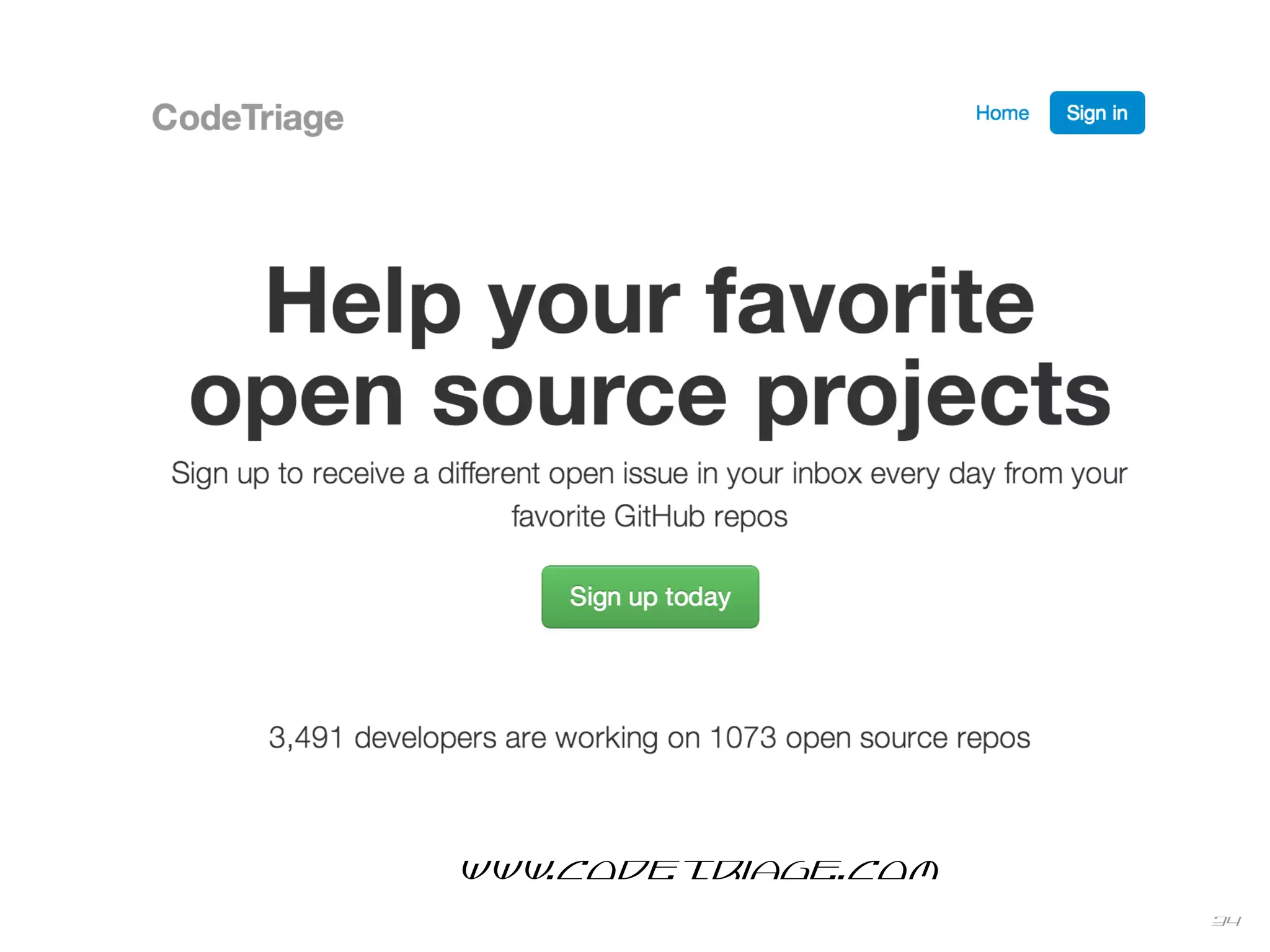34
www.codetriage.com
 