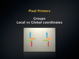 Pixel Primers

          Groups
Local vs Global coordinates
 