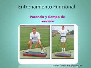 Potencia y tiempo de
reacción
Entrenamiento Funcional
cesarchavezcamp@yahoo.es
 