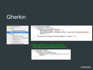iOS Automation: XCUITest + Gherkin | PPTX