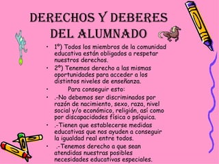 Derechos y deberes del alumnado ,[object Object],[object Object],[object Object],[object Object],[object Object],[object Object]