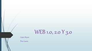 WEB 1.0, 2.0 Y 3.0
López Bryan
Pino Laura
 