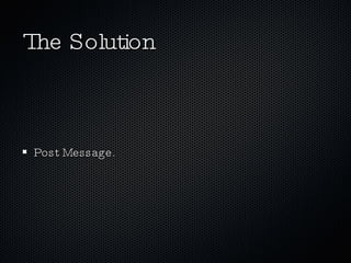 The Solution Post Message. 