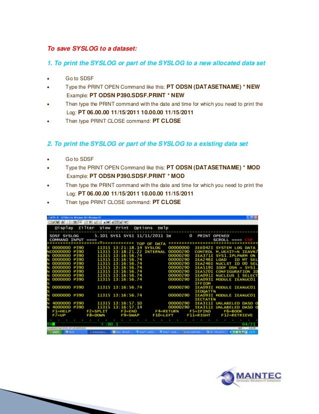 Xdc commandtoprintjoboutputandsyslogfromsdsf